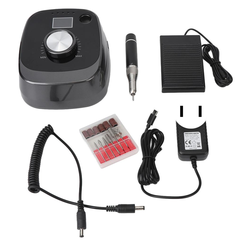 Electric Nail Drill Machine 40000RPM CW CCW Rotation Speed Adjust Nail Polishing Grinding Machine