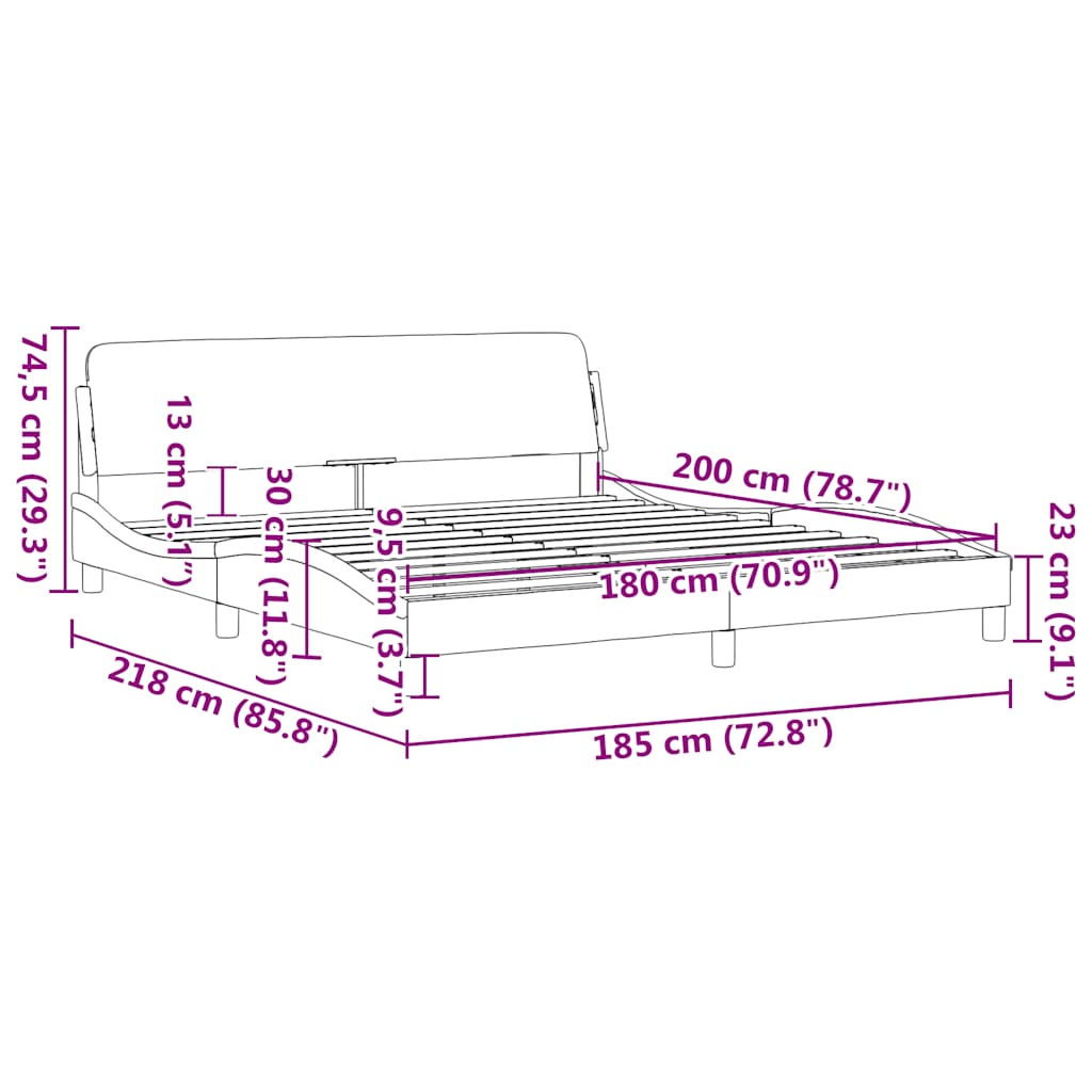 Bed Frame Dover Taupe 180 x 200 cm Fabric