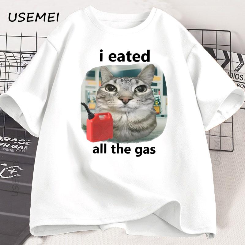 Funny Cat I Eated All The Gas Graphic T-Shirt