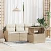 VidaXL 5-Piece Garden Sofa Set with Beige Cushions In Poly Rattan 3348547