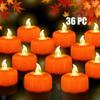 Tea Lights Decorations Fall Decor, 36 /12Pack LED Orange  Lights Flameless Candles Battery Operated, Halloween Thanksgiving Flickering Tealight