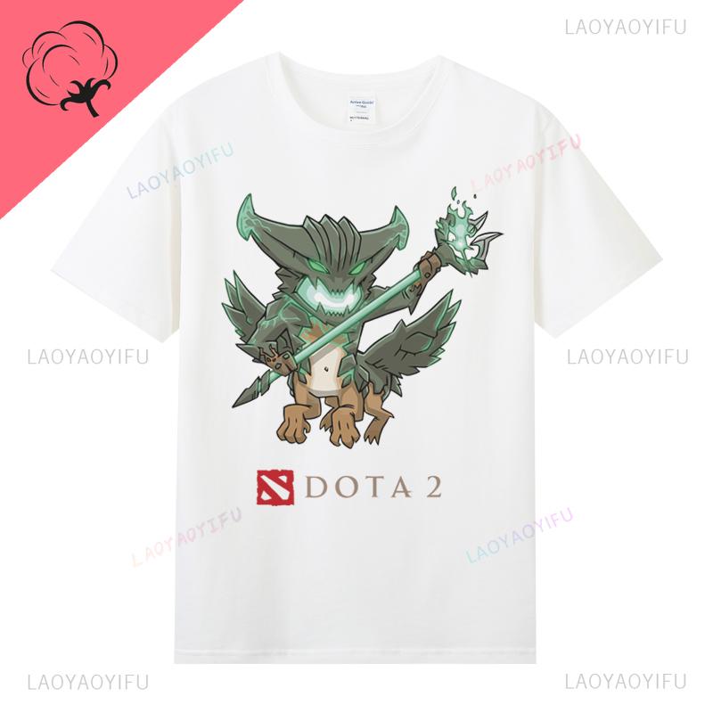 DOTA 2 Футболка Известная Игровая Футболка Одежда Мужская 100% Хлопок Круглый Вырез Повседневная Классическая Подарки для Геймеров Топы Футболки с Принтом