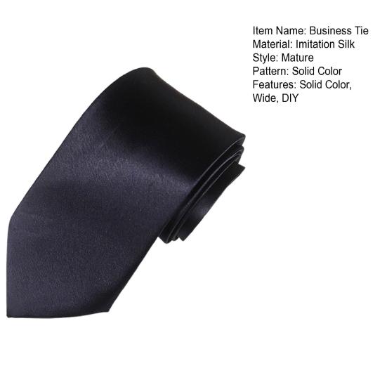 Solid Color Business Tie Formal Faux Silk Pointed Style Men Neckwear Business Trips Formal Event Necktie
