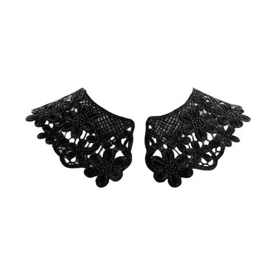 Yousheng 1 Pair Embroidered Collar Women Lace Neckline Hollow Lace Fabric Trim Applique for DIY Sewing Halloween Cosplay