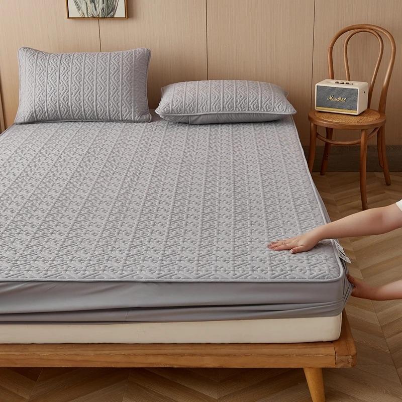 Толстый наматрасник из 100% хлопка высшего качества, чехол для королевской кровати из чистого хлопка, антибактериальный простынь, постельное белье без наволочки