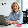 Support Ribbon Bracelet for Awareness Month 6 Pcs Breast Cancer Bracelets Women, Pink Skin Friendly Rubber Adults Silicone Wristbands, Hope