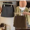 Simplicity Fashion Autumn Winter New Women Solid Thicken Woolen Zipper Korean Temperament High Waist Short A-line Hip Wrap Skirt