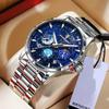 Blue Sky Luxury Man Wristwatch Luminous Waterproof Chronograph Date Men Watch Stainless Steel Men's Quartz Watches