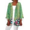 Women's Casual Fashion Retro Printed Lightweight Medium Length Jacket Cardigan