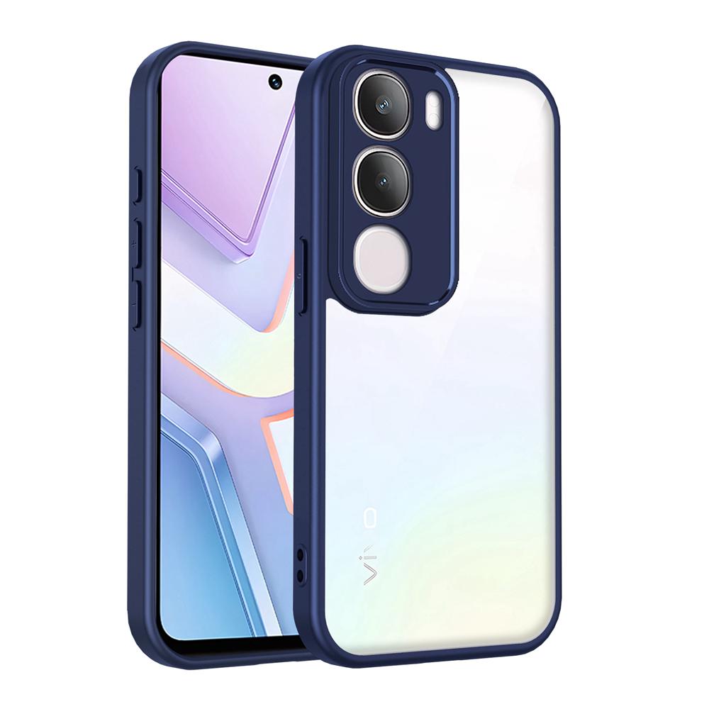 KEYSION Прозрачный чехол для телефона VIVO Y31 5G Мягкий силикон+ПК Прозрачная противоударная задняя крышка для телефона VIVO Y31 5G