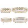 Nordic Luxury Metal Mirror Tray Round Plate Desktop Jewelry Storage for Coffee Table Dresser Bathroom Bedroom Home Decor