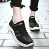 Women's Breathable Air Mesh Ankle Swing Shoes Lace Up Casual Sneakers Wedges Height Increase Platform Shoes for Female