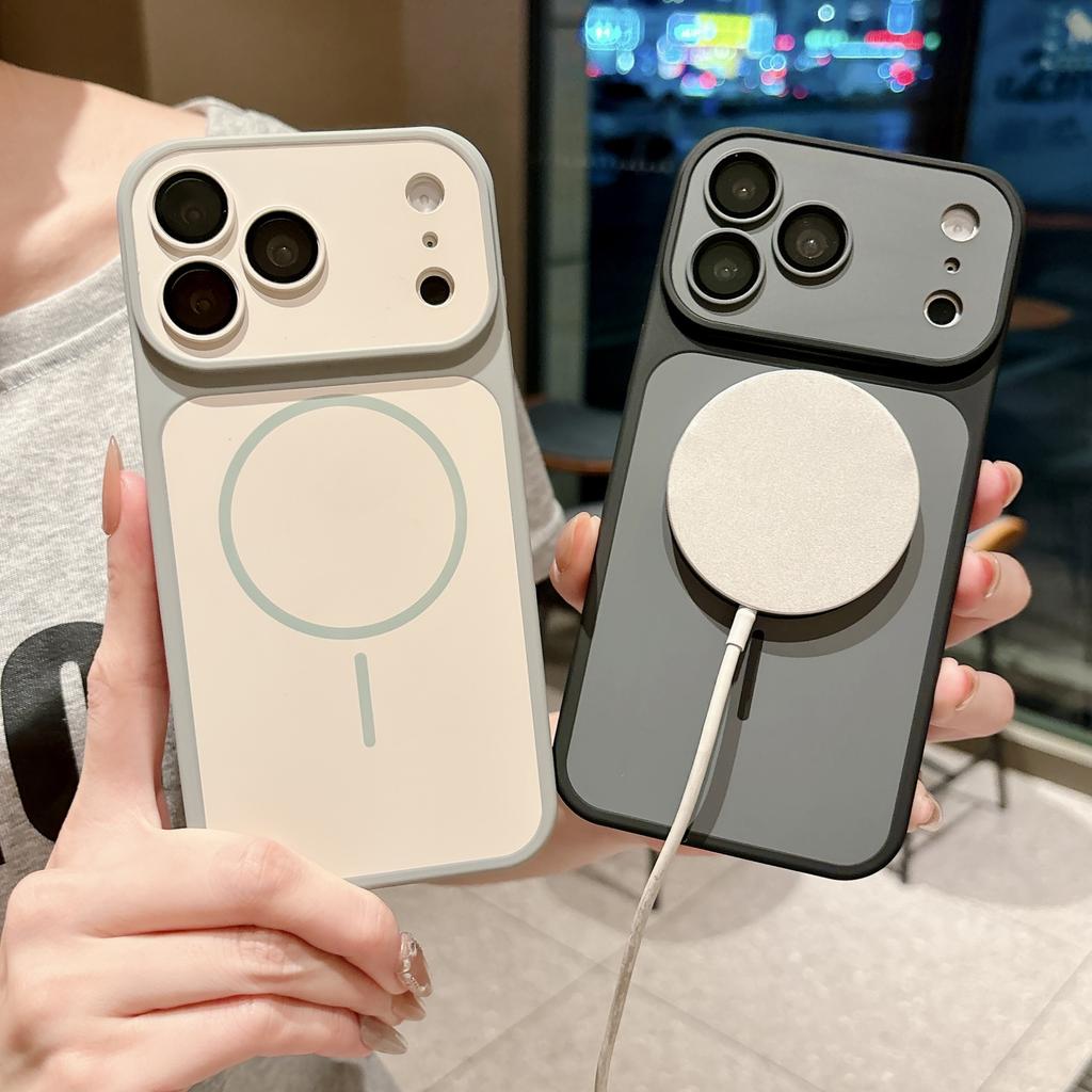 Подходит для Apple 17promax тонкое кольцо магнитная кожаная присоска чехол для мобильного телефона iPhone16 контрастный цвет 15 все включено