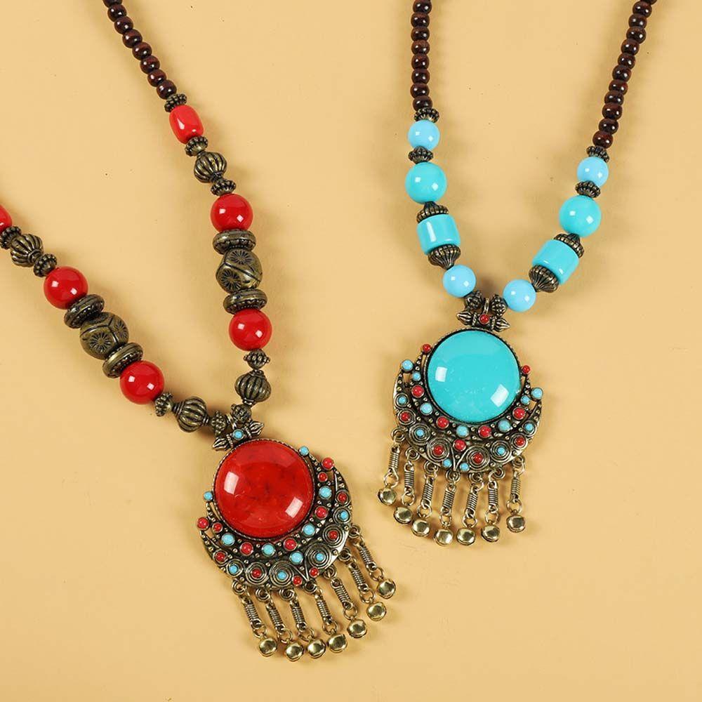 Necklace Tibetan Jewelry Forehead Pendant Ethnic Tassel Necklace Ethnic Head Chain Bohemia Tiara