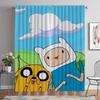 Шторы Adventure Time для спальни, кухни, шторы из 2 предметов, затемняющие шторы, украшение на Хэллоуин для гостиной