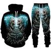 Personality Gothic Skull 3D Print Hoodie Pants Set Men/Women Funny Halloween Streetwear Clothing Suit Hip Hop 2 Pieces Tracksuit
