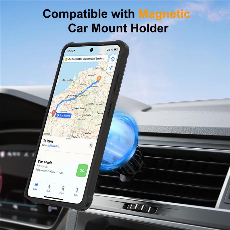 Suitable for Samsung S26 four-corner anti-drop phone case, armor S26Ultra protective cover with magnetic stand