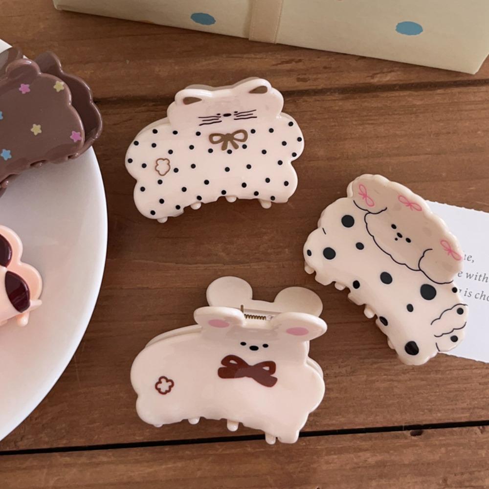 Корейский стиль Клетчатая заколка для собак Краб Щенок Пятнистая заколка для кошек Маленькая заколка для акулы Аксессуары для волос