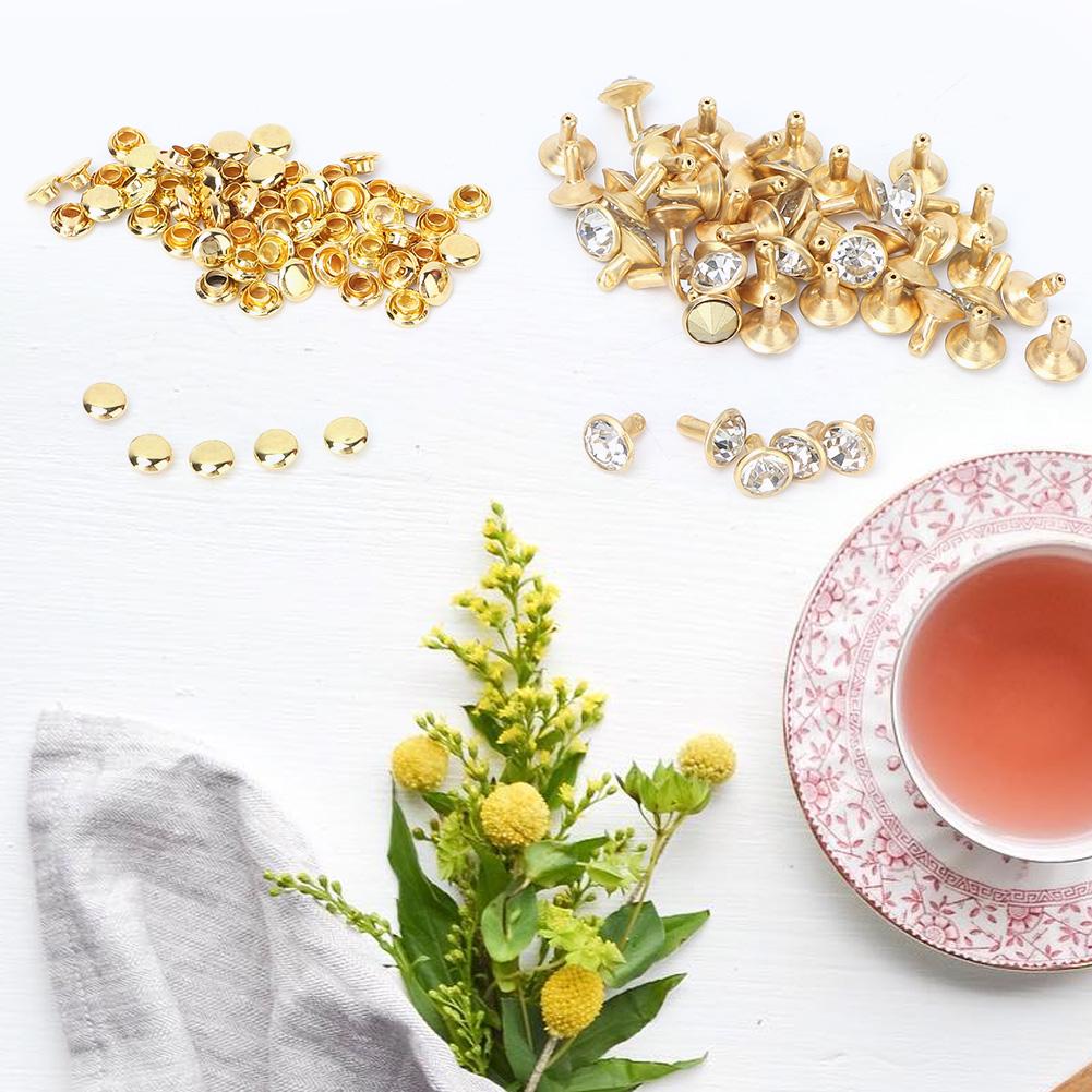 50 шт 8 мм кристалл горный хрусталь декоративные заклепки DIY кожаная обувь одежда шпильки (белый кристалл)