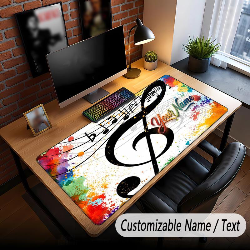 Music General Theme Custom Mouse Pad Personalized With Name Text Customized Desk Mat For Office Home Decor