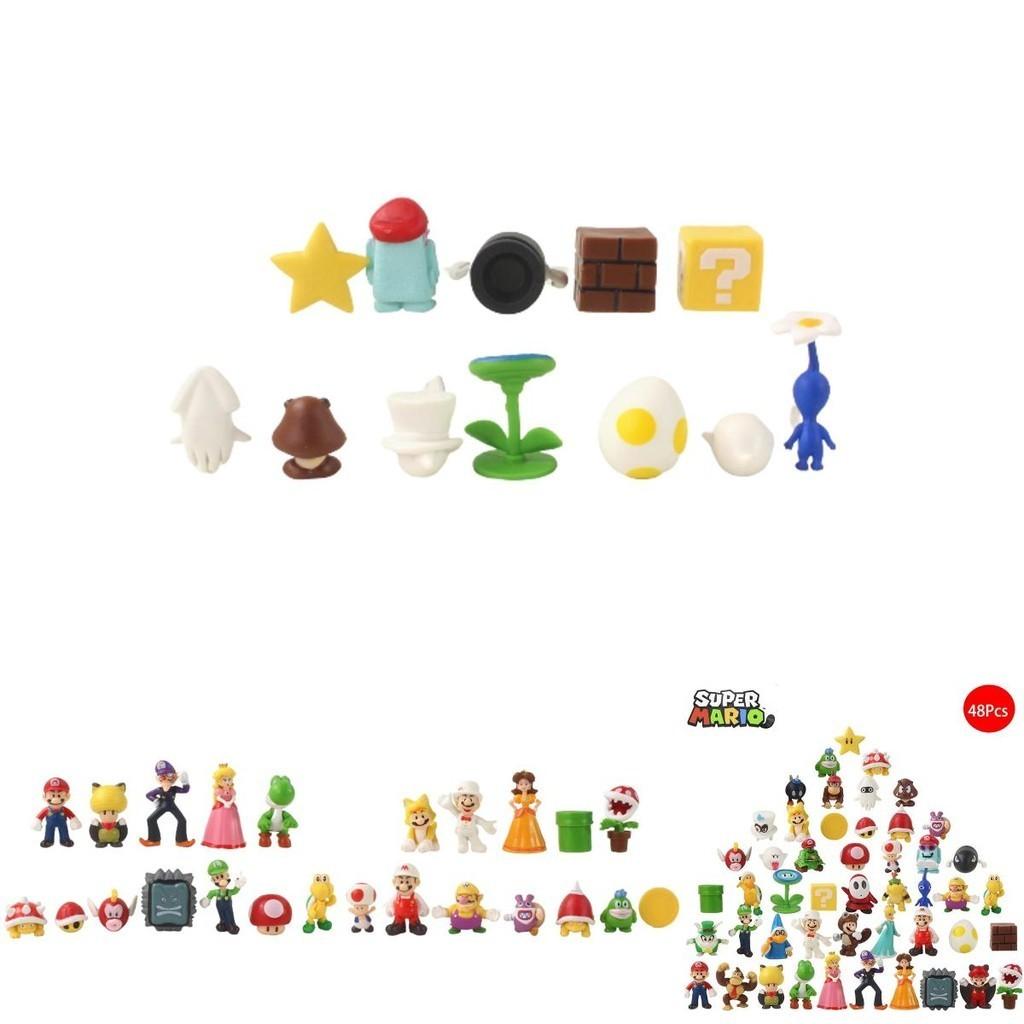 48 шт. Фигурки Super Mario Bros Luigi Набор для украшения торта Нетоксичные Не выцветающие