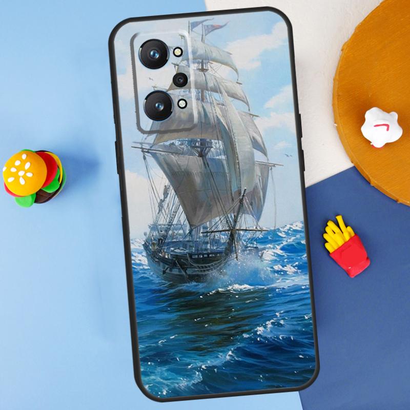 Sailing Pirate Ship Boat For Realme 14 13 12 10 11 Pro Plus GT 6 6T 5 GT7 Pro C55 C51 C21Y C25S C67 C75 C53 C61 Case