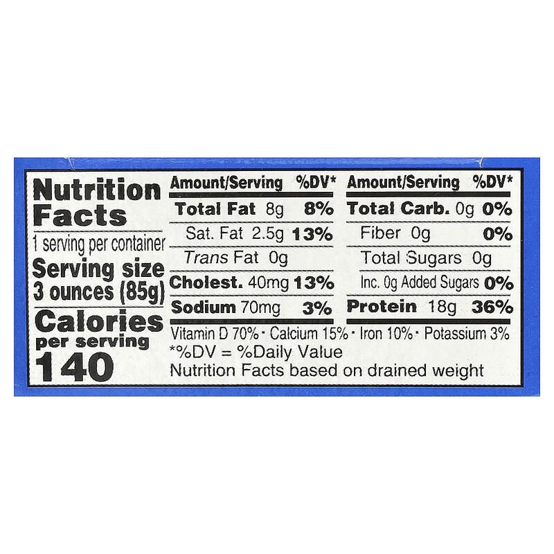 Wild Sardines In Water, No Salt Added, 4.4 oz (125 g)