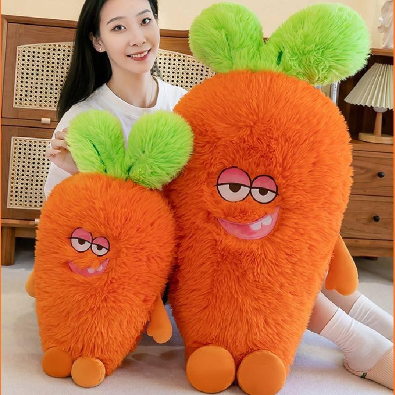 Морковь Игрушки Плюшевые Мультяшные Выражение Лица Еда Наполнитель Кукла Рождественское Украшение Подарки