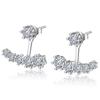 Zircon Six-Claw Silver Stud Earrings Women's Earrings Back Hanging Simple Korean Style Fashion Silver Ear Jewelry