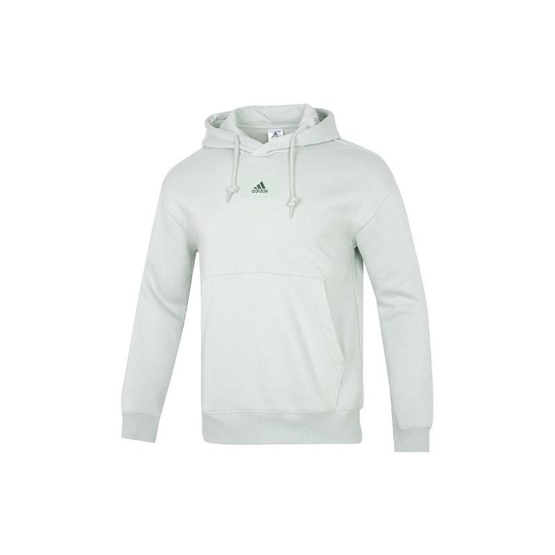 adidas Сплошной цветной принт с небольшим логотипом, толстовка с капюшоном и длинными рукавами, мужские топы, светло-зеленый HK2823