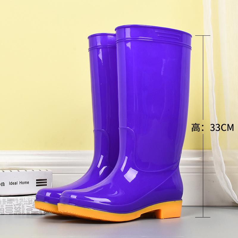 Medium and High Tube Non-slip Waterproof Shoes Jelly Rain Shoes Rain Boots Water Boots Thermal Cover Shoes Adult Fashion Long Tube
