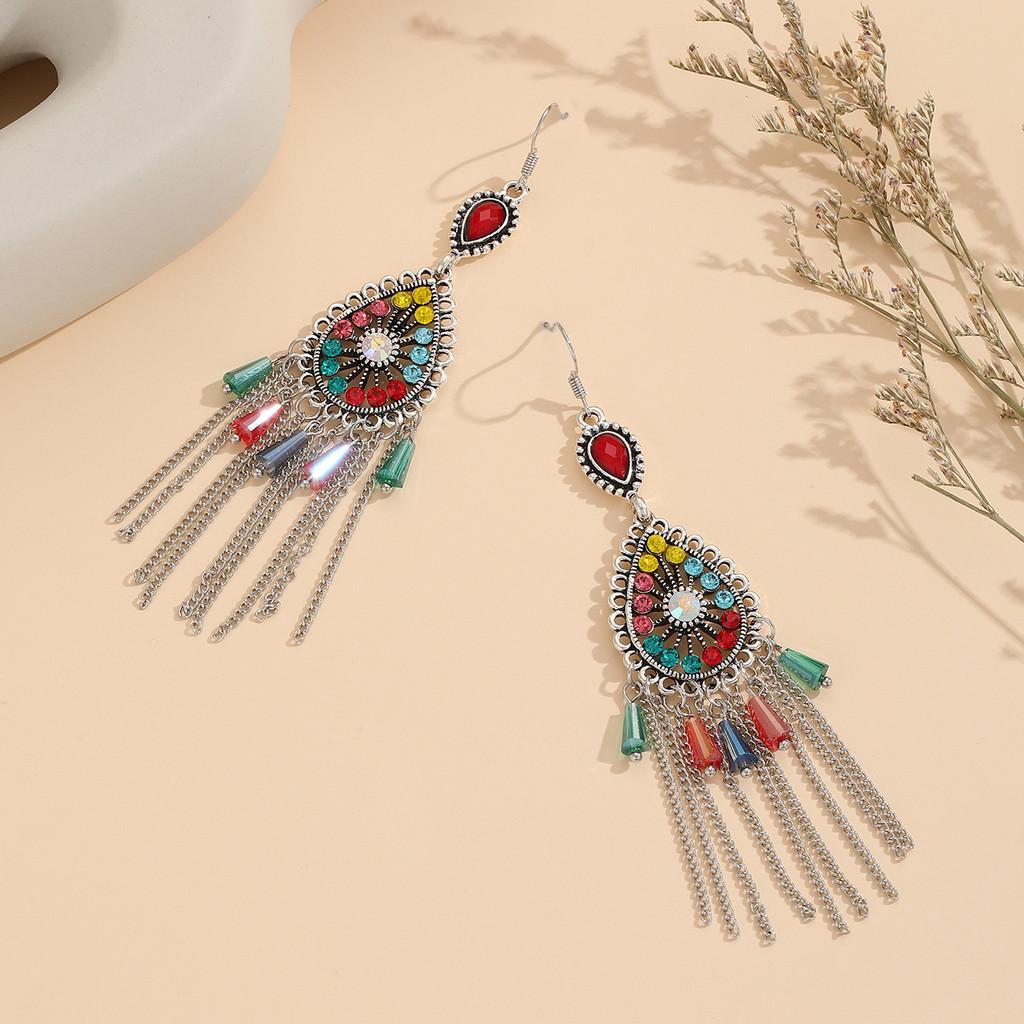 Vintage Ethnic Style Drop Earrings With Tassels For Womens Boho Festival Jewelry