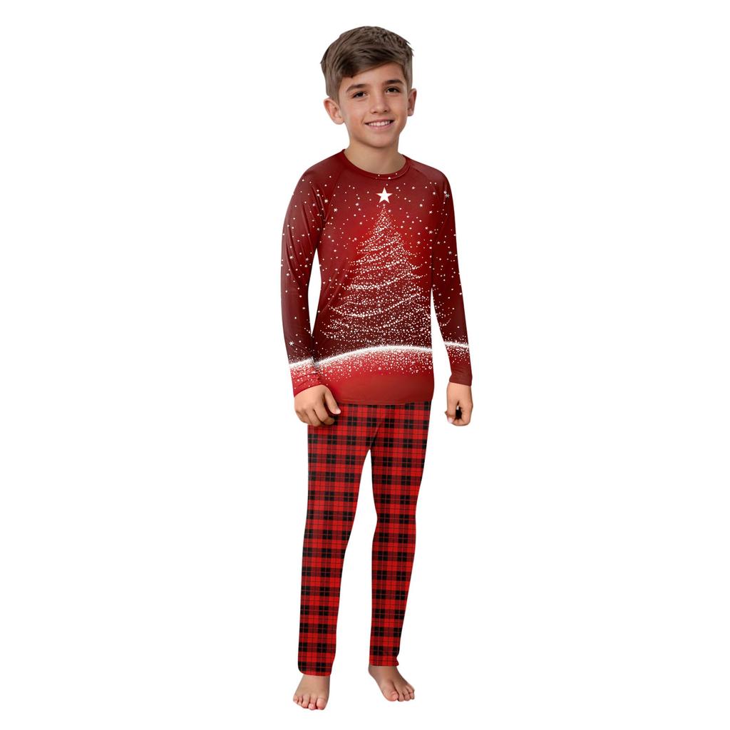 Christmas Prints Family Matching Long Sleeve Tops+Pants Set Family Matching Sets