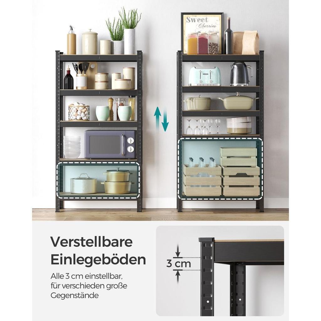 5-ярусный стальной стеллаж, безболтовая сборка, стеллаж га