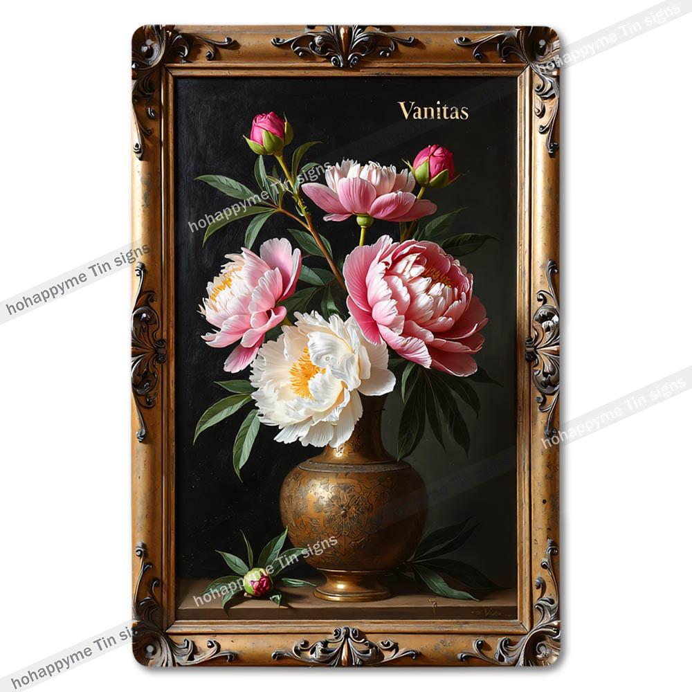 Retro Floral Metal Tin Signs Home Decor Wall Art Garden Farmhouse Country Kitchen Bathroom Living Room