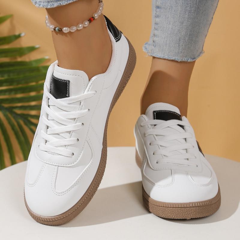 Летние Новые Женские Вулканизированные Туфли Круглый Носок Шнуровка Спортивная и Повседневная Обувь Модная и Универсальная Женская Обувь