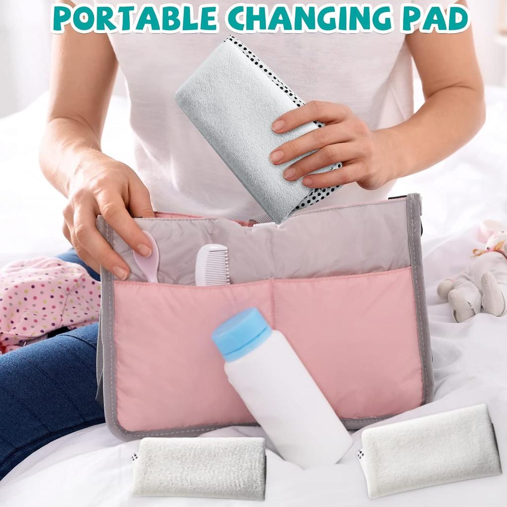 Chumia 12 Pack Baby Waterproof Changing Pad Liners Portable Baby Changing Mat Soft Flannel Cotton Reusable Table Cover Liners for Boys Girls