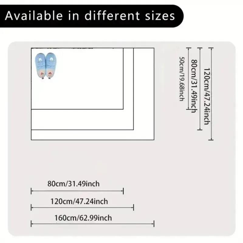 Ковер с симметричным цветочным узором Модное украшение гостиной Большой напольный коврик Коридор Балкон Противоскользящий придверный коврик