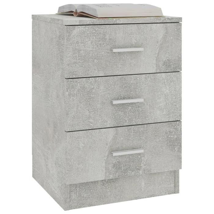 VidaXL Bedside Tables 2 Pcs Concrete Grey 38x35x56 Cm Engineered Wood 800459