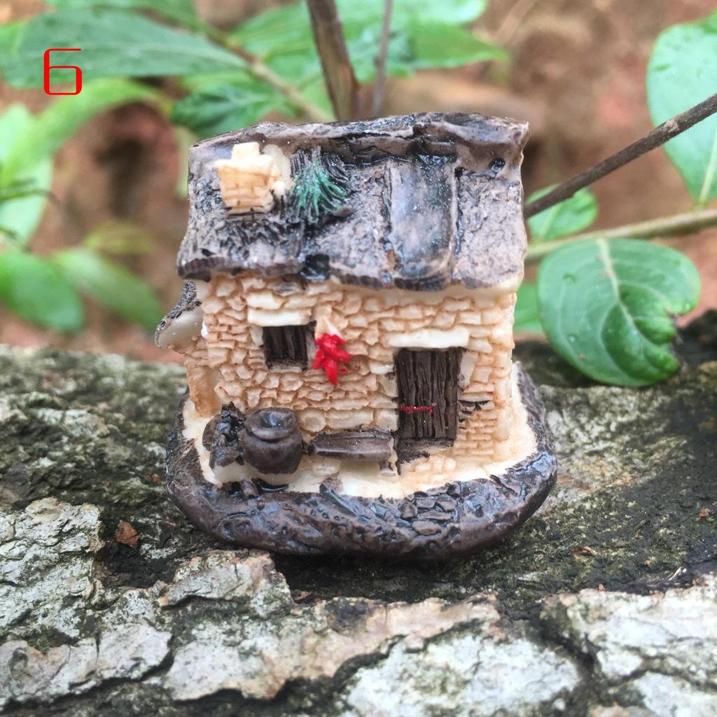 Zakka Sea Love: Micro Landscape Villa Resin Ornaments (Set of 8)