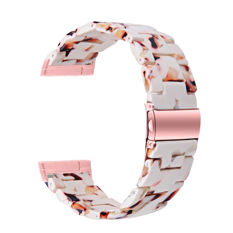 Resin Band for Fitbit Versa 4/Sense 2,20mm Lightweight Watch Strap Bracelet with Stainless Steel Buckle