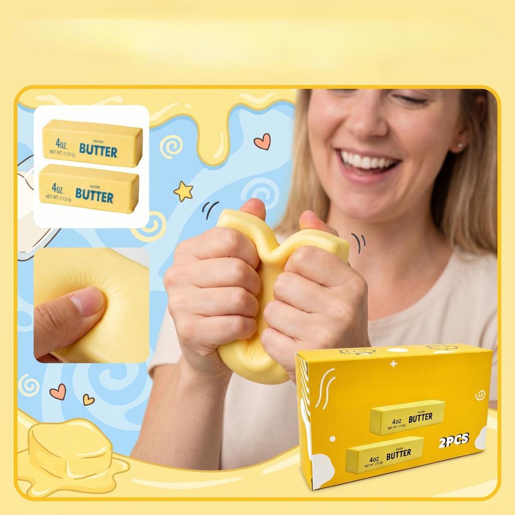Палочка масла - Медленная, Мягкая и Милая Игрушка, Мягкая и Милая Игрушка, Антистресс, Игрушка для пальцев для снятия стресса и СДВГ, Подарок на вечеринку 2 шт.