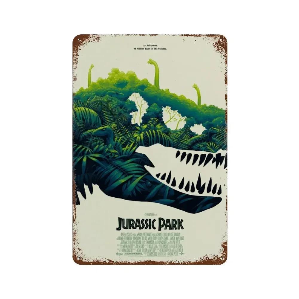 Jurassic Park Dinosaur Science Fiction Movie Sign Decor Metal Plate Poster Vintage Tin Sign Garage Man Cave Plaque Decoration