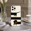 D-Такса S-Силуэт ART D-Собака Чехол для телефона для iPhone 17,16,15,14,13,12,11 Plus,Pro Max,XS,Мягкий силикон Черный чехол