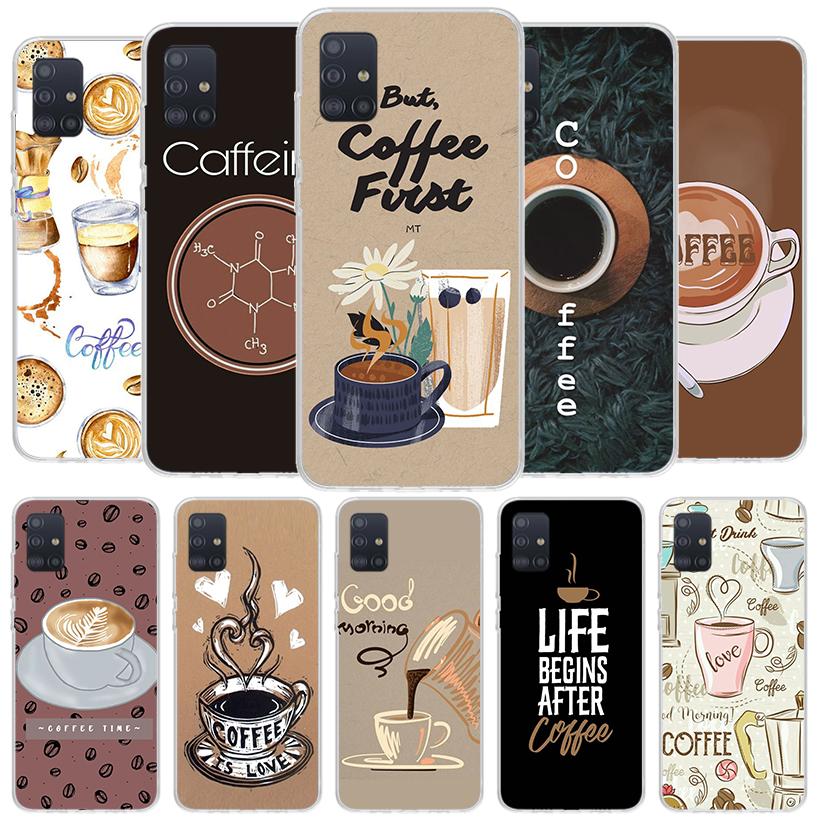 Coffee Wine Cup Cover Phone Case For Samsung Galaxy A12 A22 A32 A52 A72 A02S Phone Case Note 20 Ultra 10 S10 Plus A51 A71 A50S A