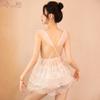 Erotic Underwear Lace Mesh Fabric patchwork Sexy See-through Seductive backless Nightdress European and American export wholesale 8140
