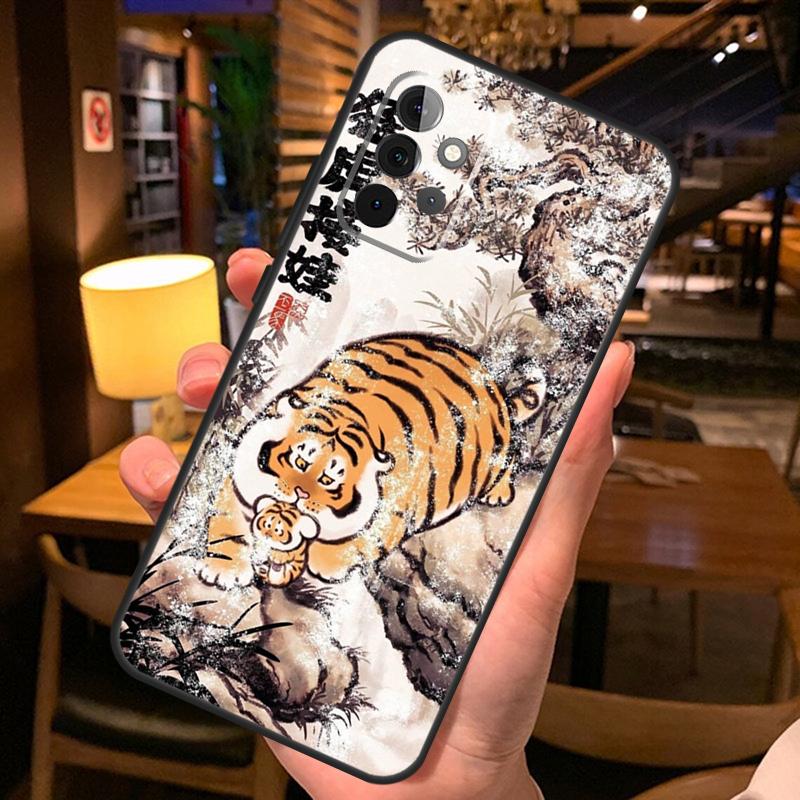 Мультяшный Толстый Тигр Чехол Для Samsung Galaxy A54 A34 A14 A52 A32 A12 A13 A33 A53 A15 A16 A36 A56 A26 A06 A35 A55