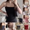 Women Vest Seamless Padded Pleated Slim Fit Solid Color Backless Elastic Summer Camis Tank Top Lady