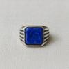 Lapis Lazuli Signet Ring, 925 Solid Sterling Silver, Handmade Square Cut Gemstone Jewelry for Men and Women