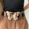 Zinc Zinc Alloy Butterfly Belt Y2k Jeans Waistband Punk PU Leather Belt  Female